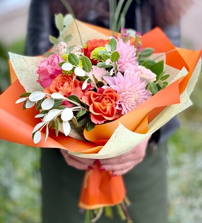 Купить Приобрести Букет Оранжевое чудо с доставкой по Минску  в магазине флористики Садовская в Минске