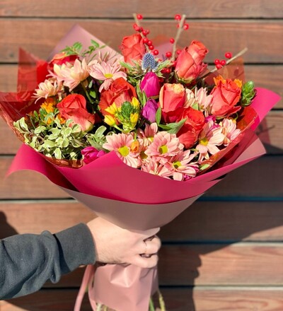 Купить Букет Пламя страсти с доставкой в Минске в магазине флористики Садовская в Минске